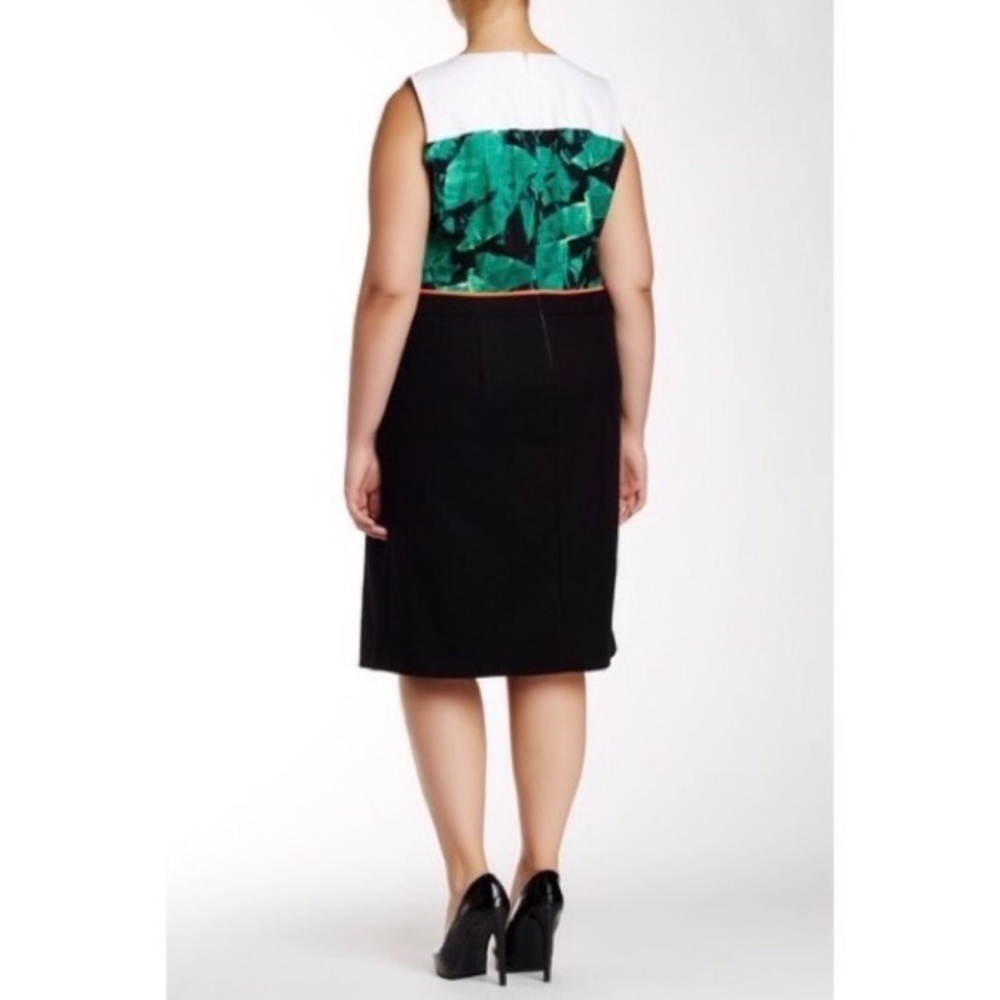 VINCE CAMUTO ISLAND PALM SLEEVELESS SHEATH DRESS - Picture 2 of 7